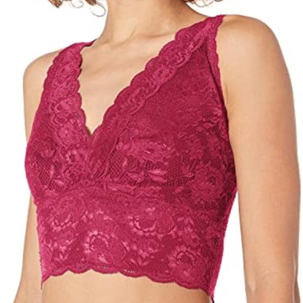 Cosabella Women’s Say Never Curvy Plungie Longline Longline Berry Red Bralette